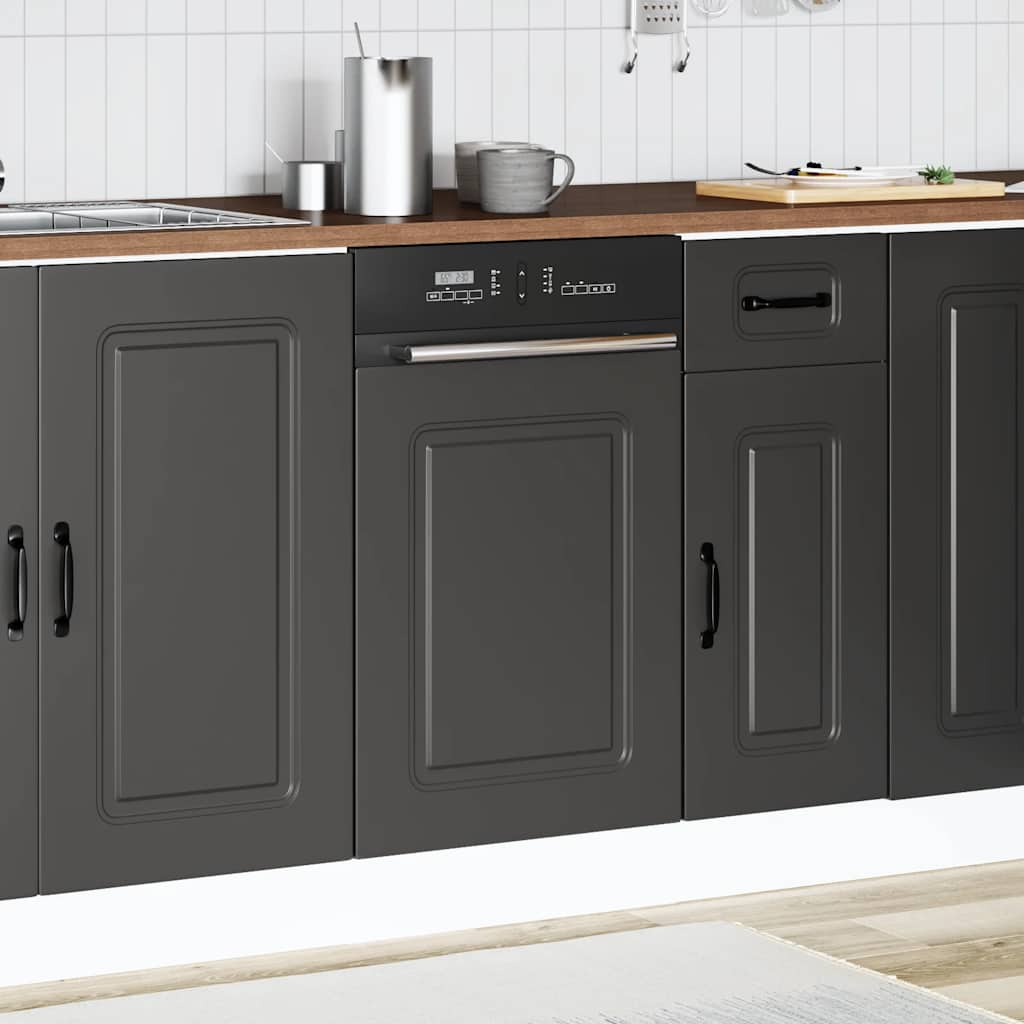 Oppvaskmaskin panel Kalmar svart 45x1,5x57 cm konstruert tre