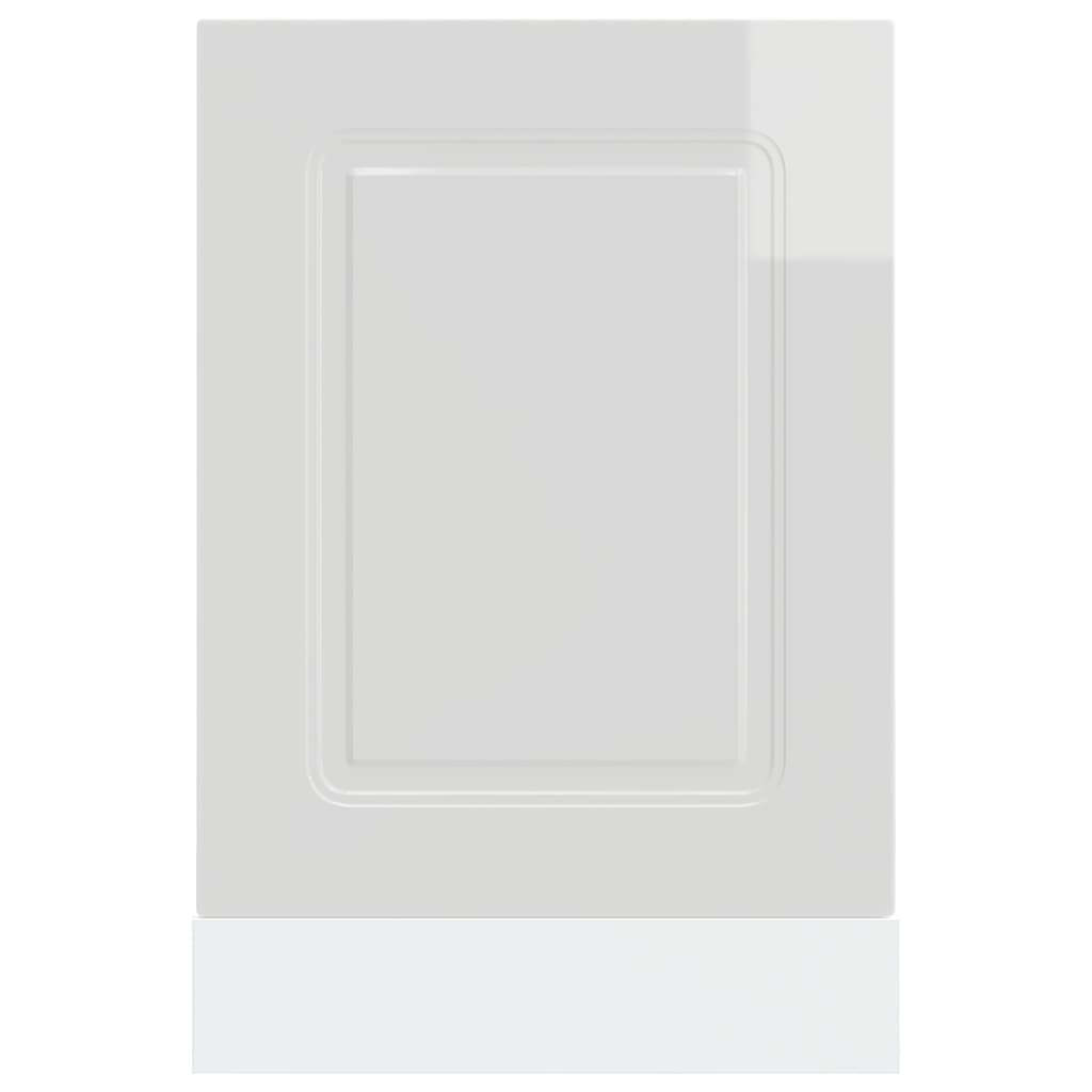 Oppvaskmaskin panel høyglans hvit 45x1,5x57 cm konstruert tre