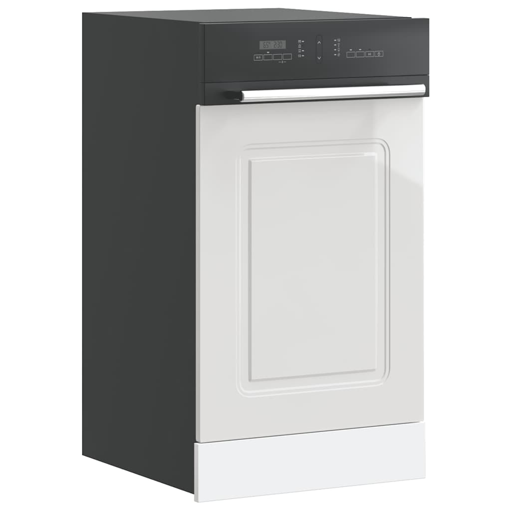 Oppvaskmaskin panel høyglans hvit 45x1,5x57 cm konstruert tre