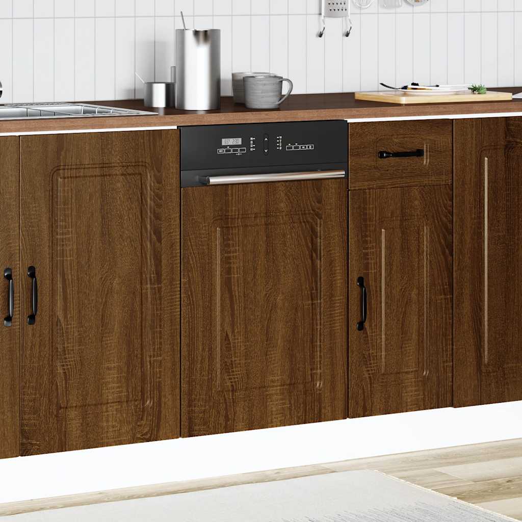 Oppvaskmaskin panel Kalmar brun eik 45x1,5x57 cm konstruert tre