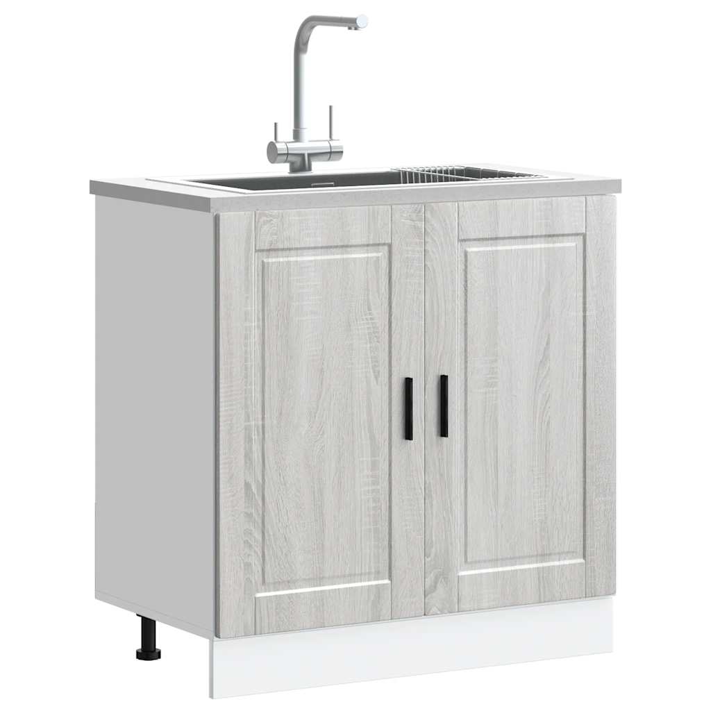 Vask underskap Porto grå sonoma 80x46x81,5 cm konstruert tre