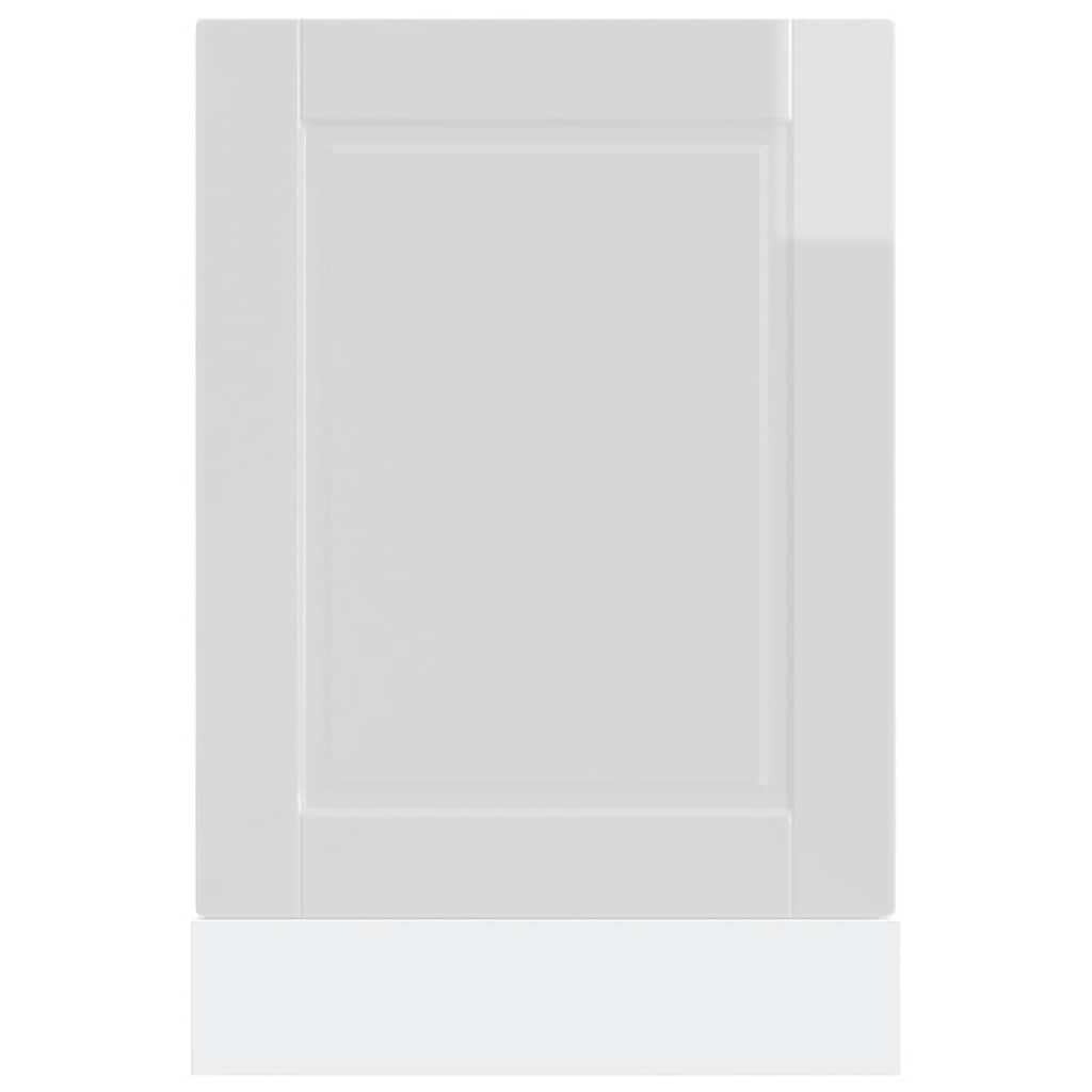 Oppvaskmaskin panel høyglans hvit 45x1,5x57 cm konstruert tre