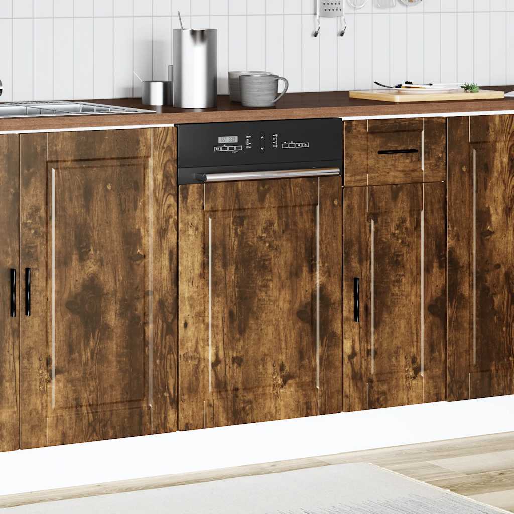 Oppvaskmaskin panel Porto røkt eik 45x1,5x57 cm konstruert tre