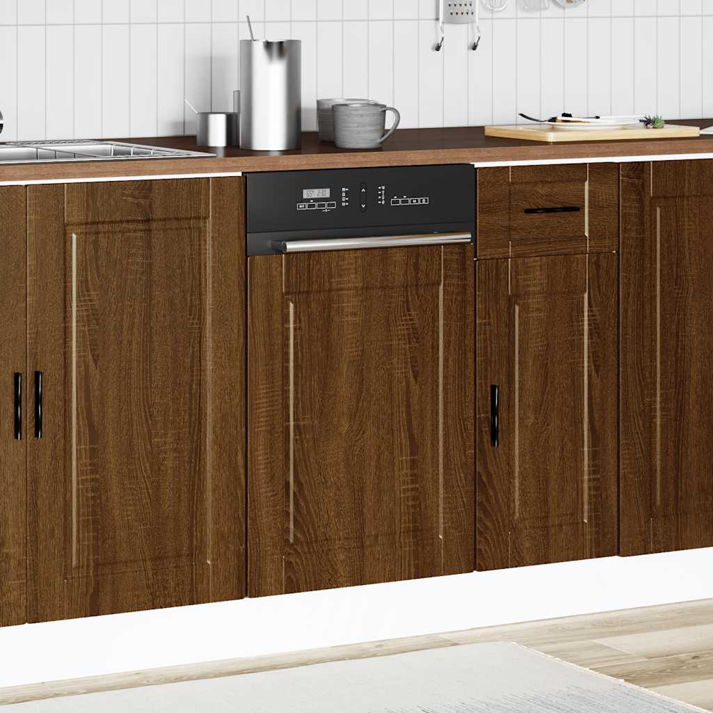Oppvaskmaskin panel Porto brun eik 45x1,5x57 cm konstruert tre