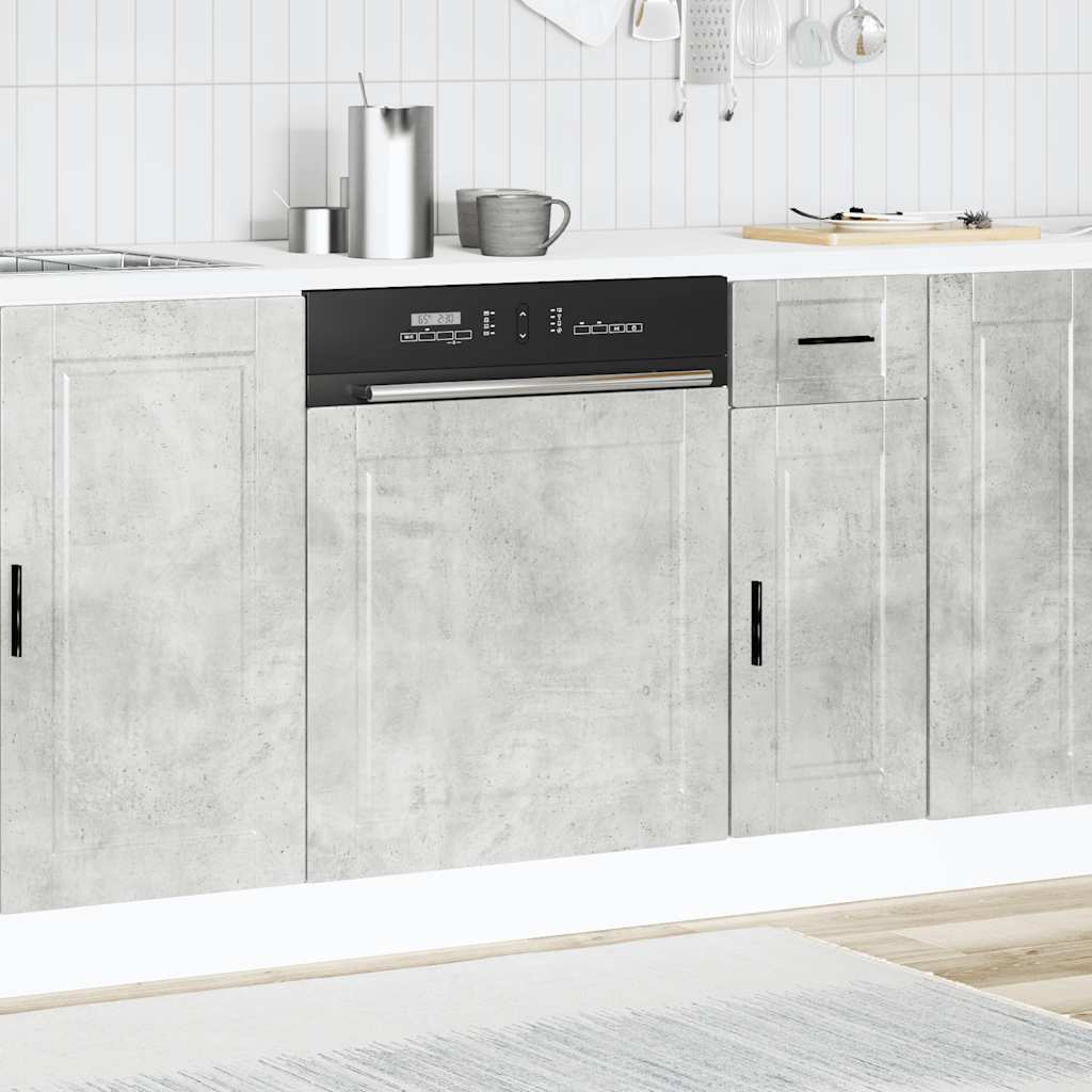 Oppvaskmaskin panel Porto betonggrå 60x1,5x57 cm konstruert tre