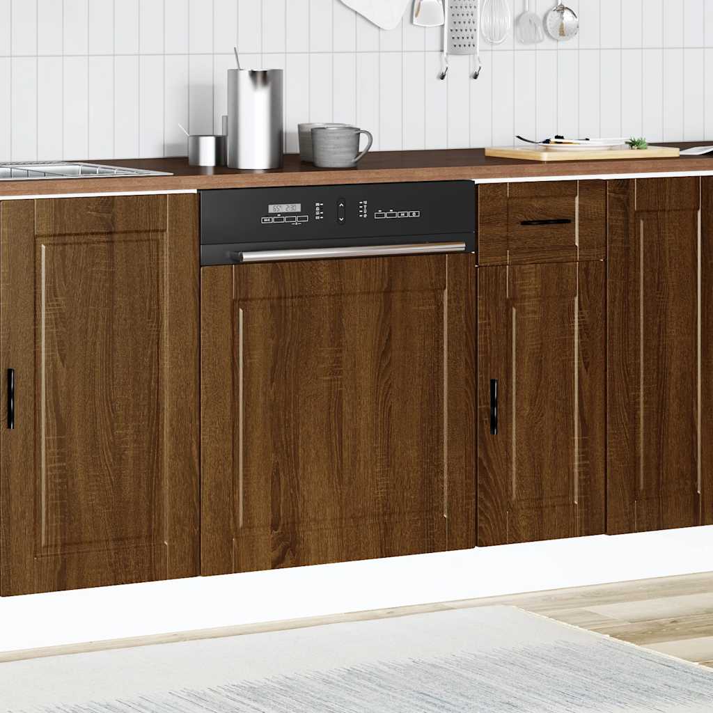 Oppvaskmaskin panel Porto brun eik 60x1,5x57 cm konstruert tre