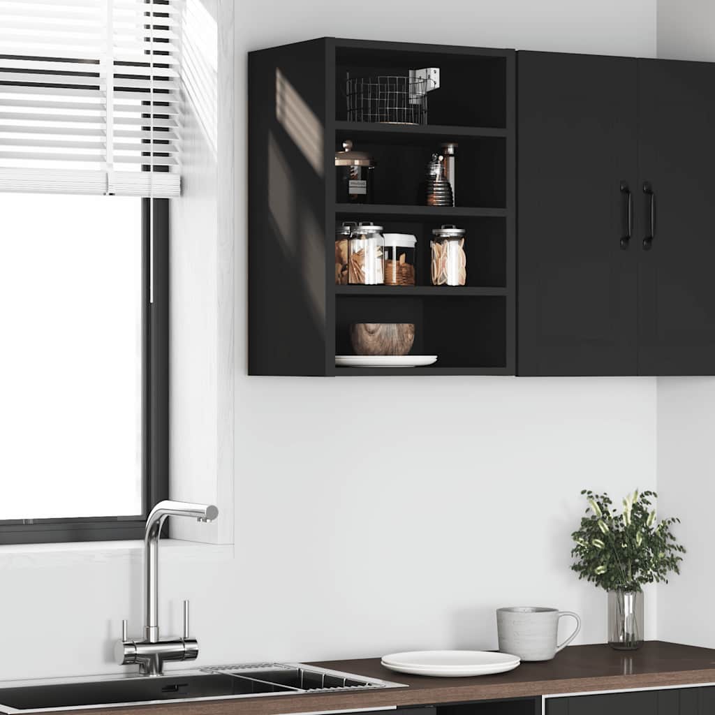 Hengende skap "Riga" svart 40x29,5x60 cm konstruert tre
