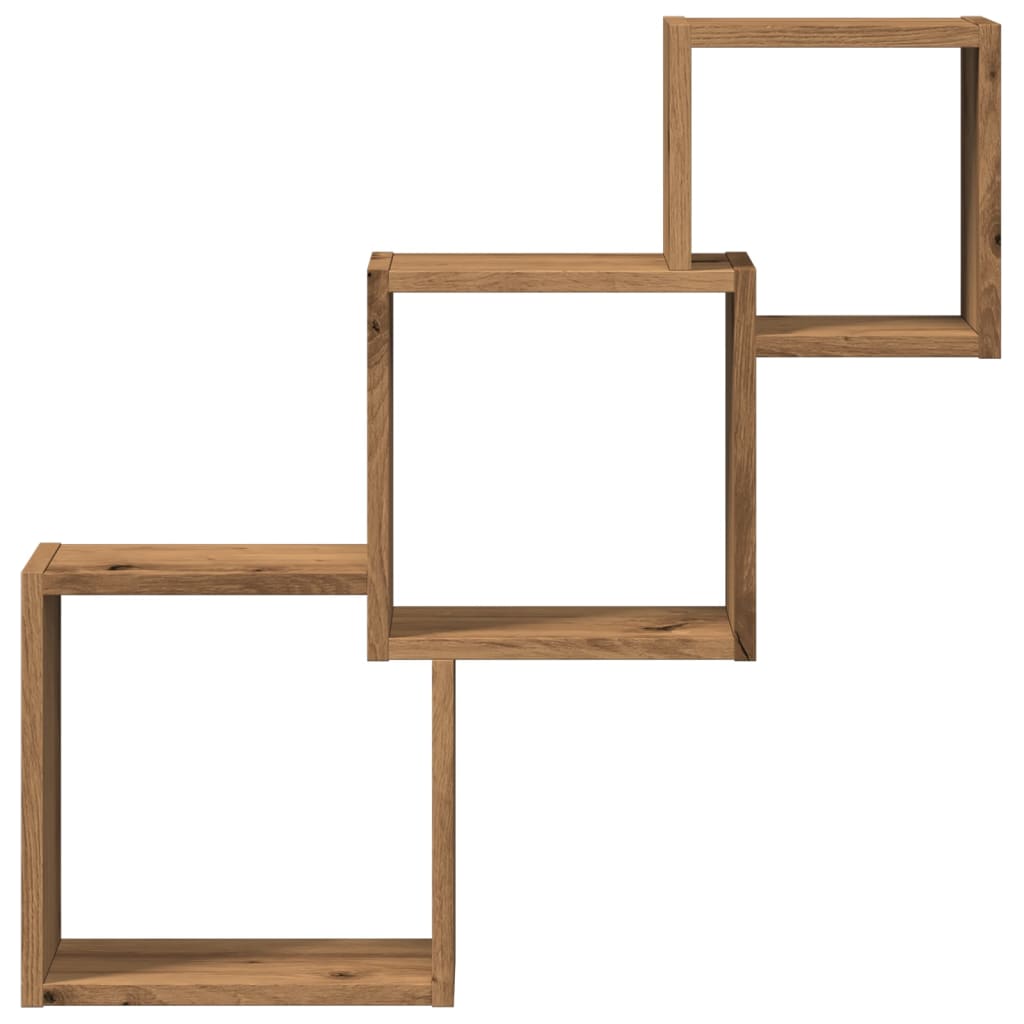 Vegghyller kubeformet artisan eik 68x15x68 cm konstruert tre