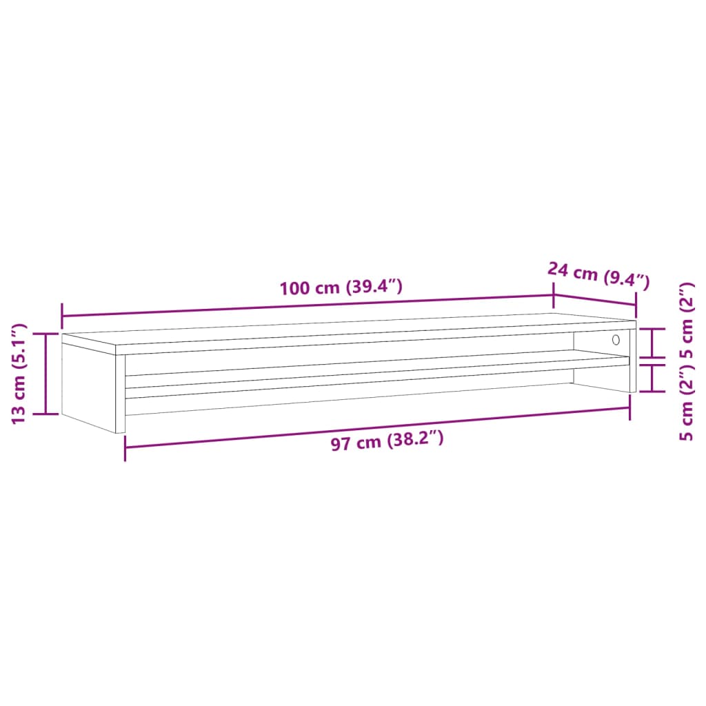 Skjermstativ gammelt tre 100x24x13 cm konstruert tre