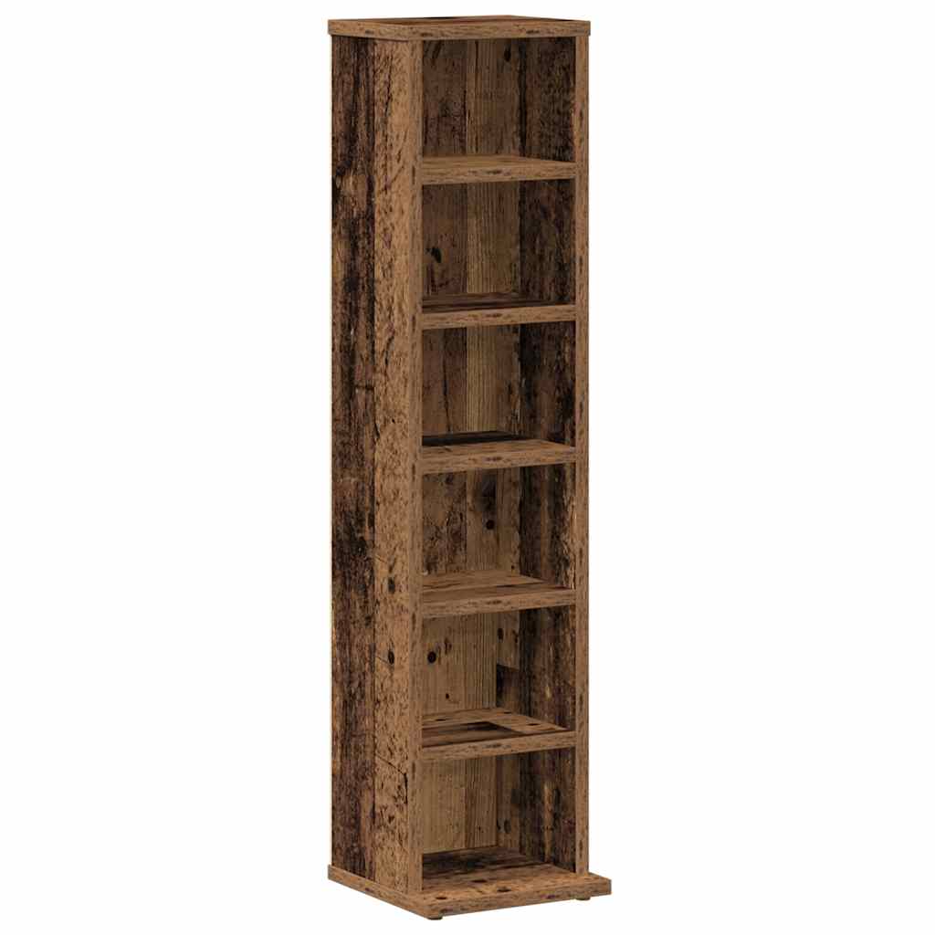 CD-skap gammelt tre 21x20x88 cm konstruert tre