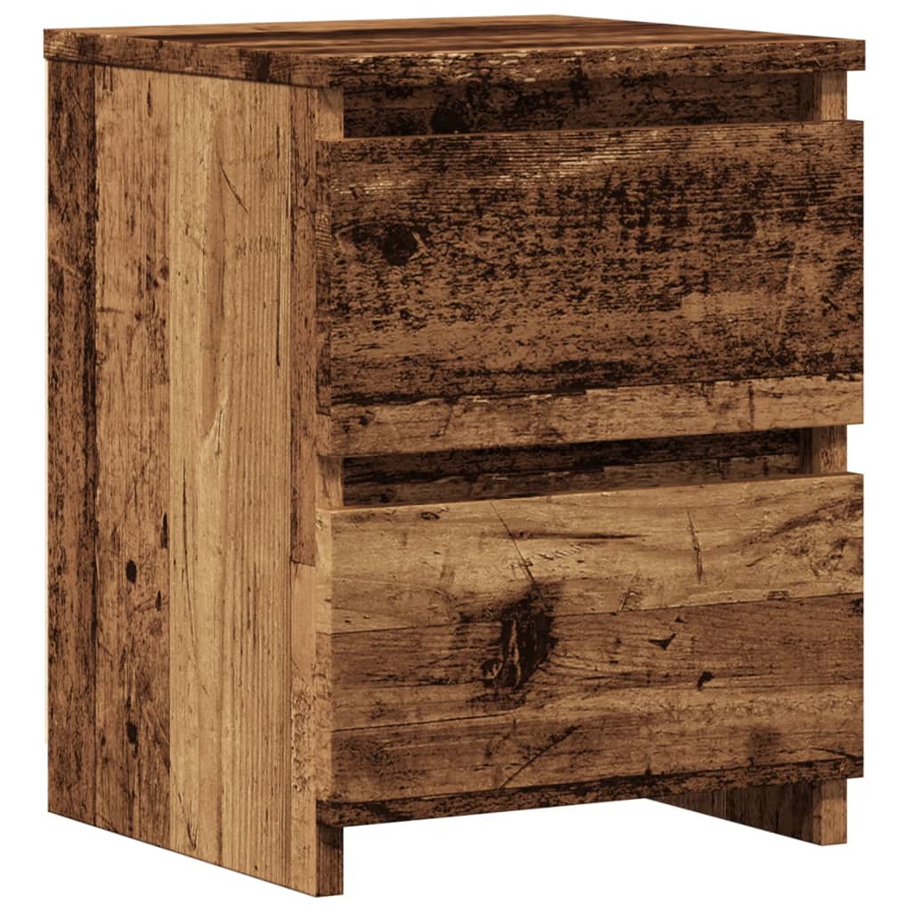 Nattbord 2 stk gammelt tre 30x30x40 cm konstruert tre