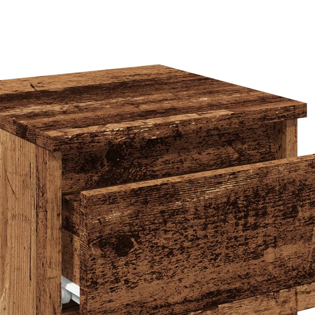 Nattbord 2 stk gammelt tre 30x30x40 cm konstruert tre