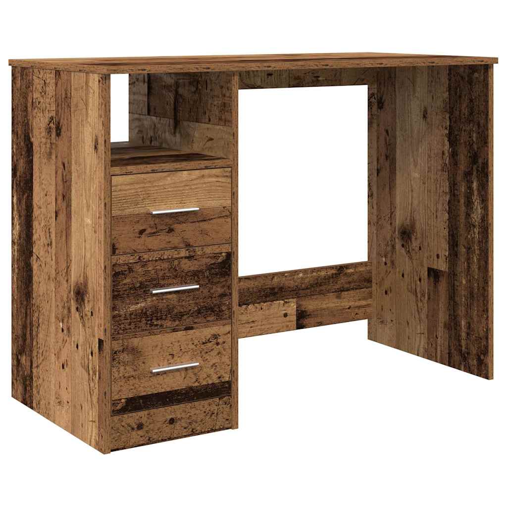 Skrivebord gammelt tre 102x50x76 cm konstruert tre