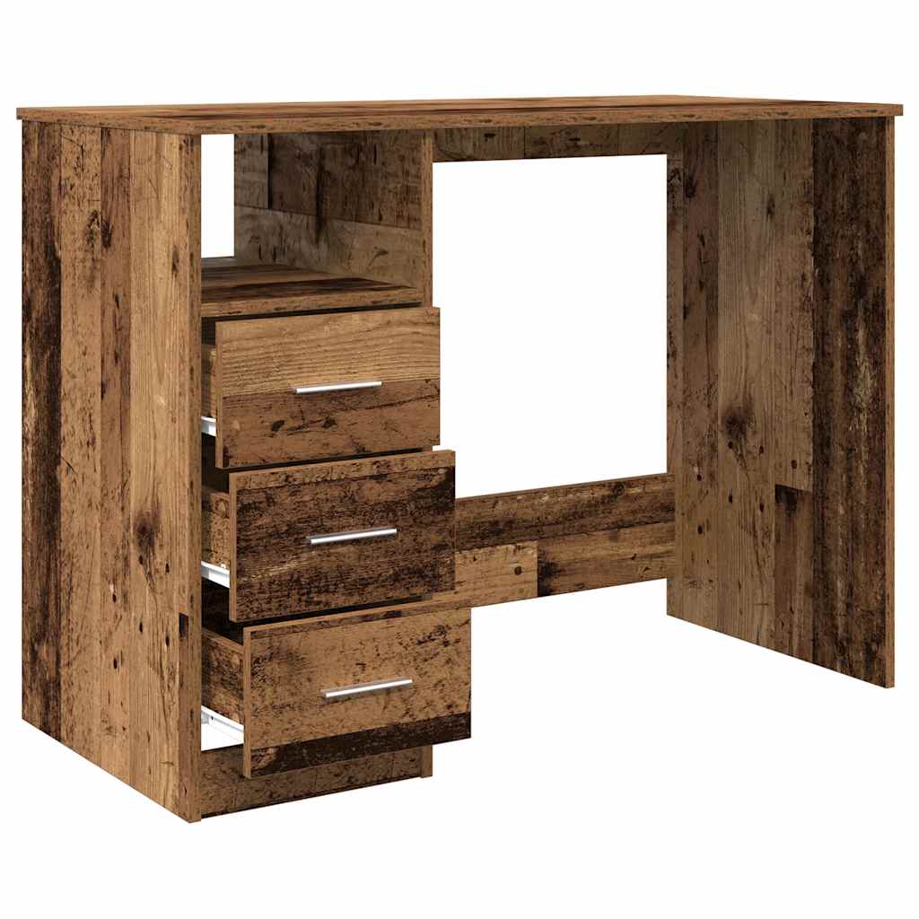 Skrivebord gammelt tre 102x50x76 cm konstruert tre