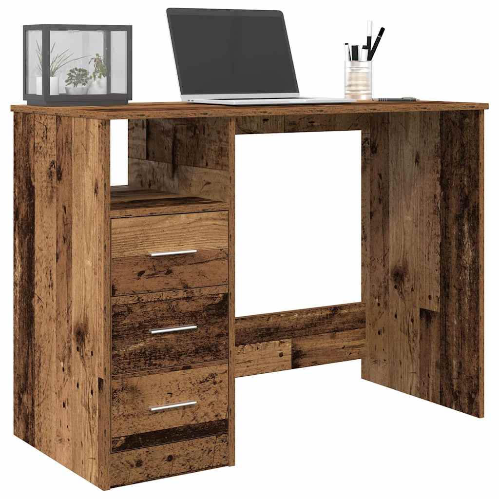 Skrivebord gammelt tre 102x50x76 cm konstruert tre