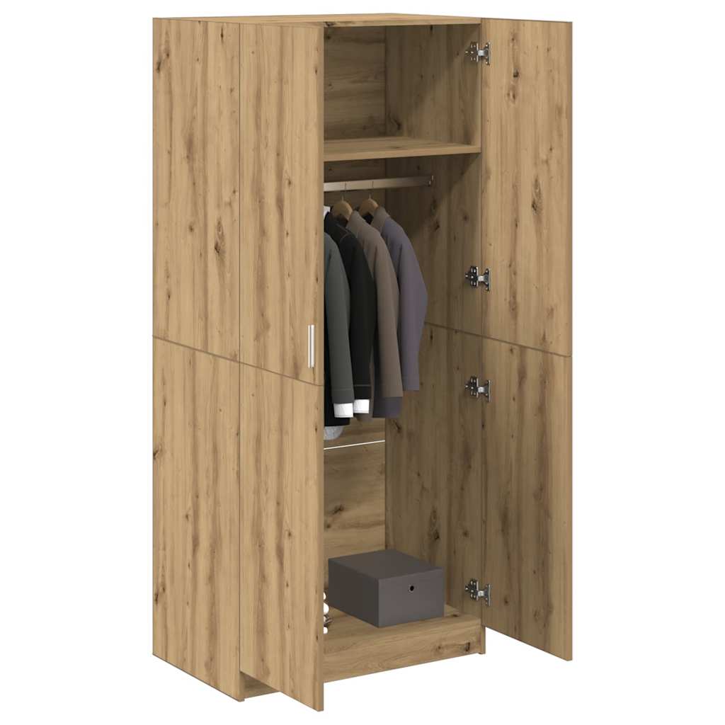 Garderobe artisan eik 80x52x180 cm konstruert tre