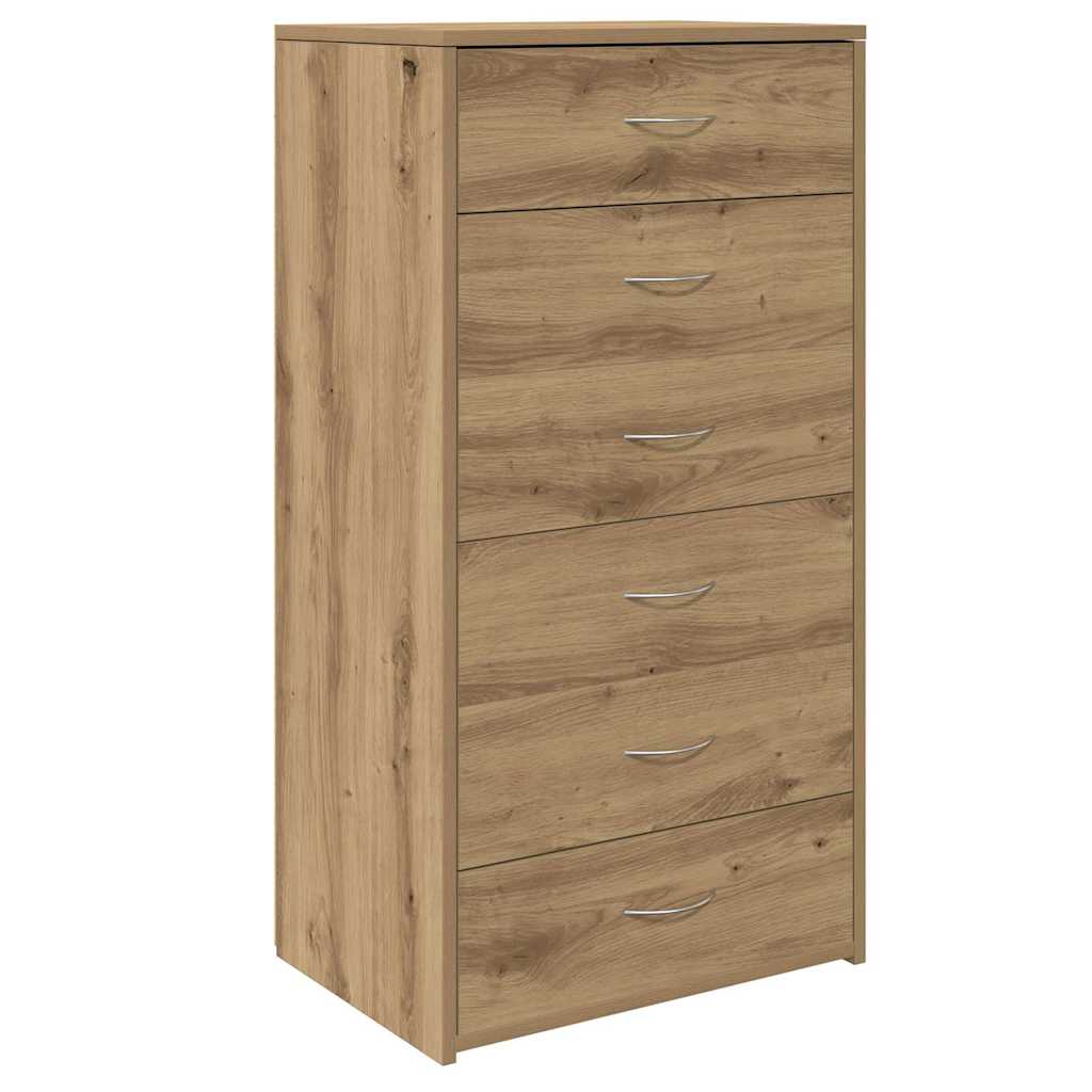 Skjenk med 6 skuffer artisan eik 50x34x96 cm konstruert tre