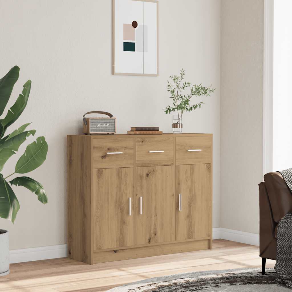 Skjenk artisan eik 91x28x75 cm konstruert tre vidaXL