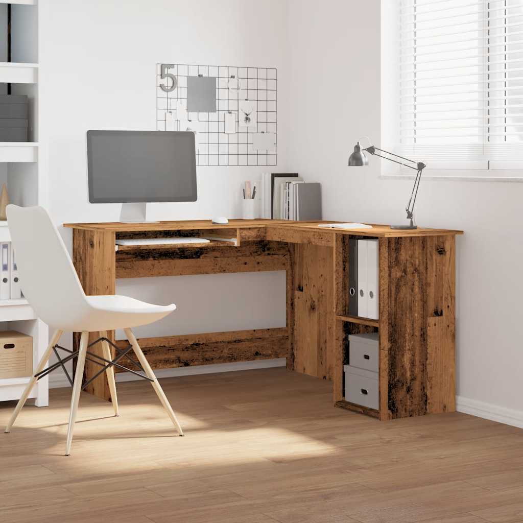 Hjørnepult gammelt tre 120x140x75 cm konstruert tre