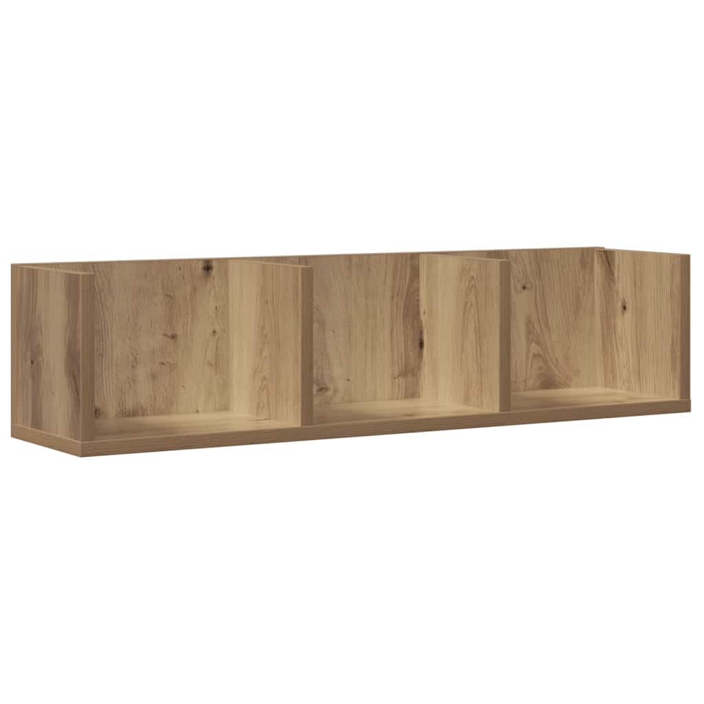 Veggmontert CD-hylle artisan eik 75x18x18 cm konstruert tre