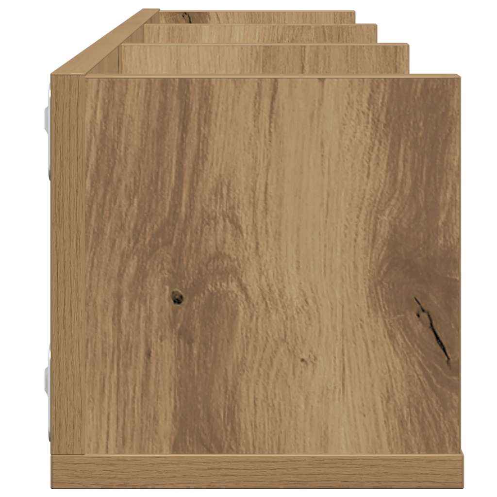 Veggmontert CD-hylle artisan eik 75x18x18 cm konstruert tre
