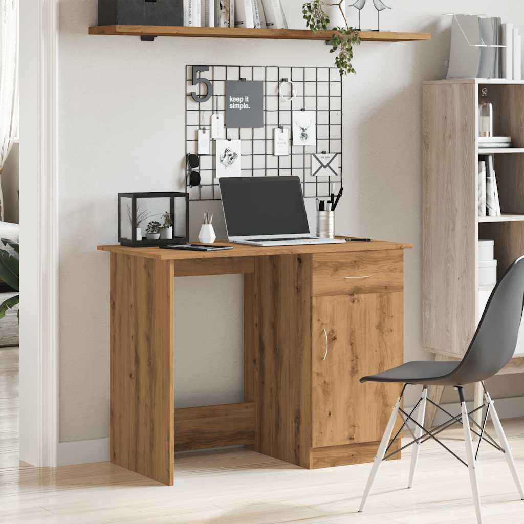 Skrivebord artisan eik 100x50x76 cm konstruert tre