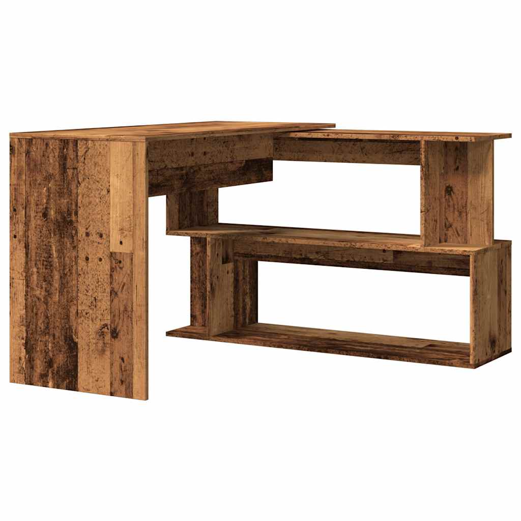 Hjørneskrivebord gammelt tre 200,5x50x76 cm konstruert tre