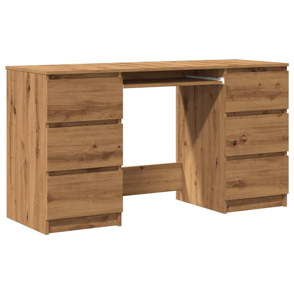Skrivebord artisan eik 140x50x77 cm konstruert tre