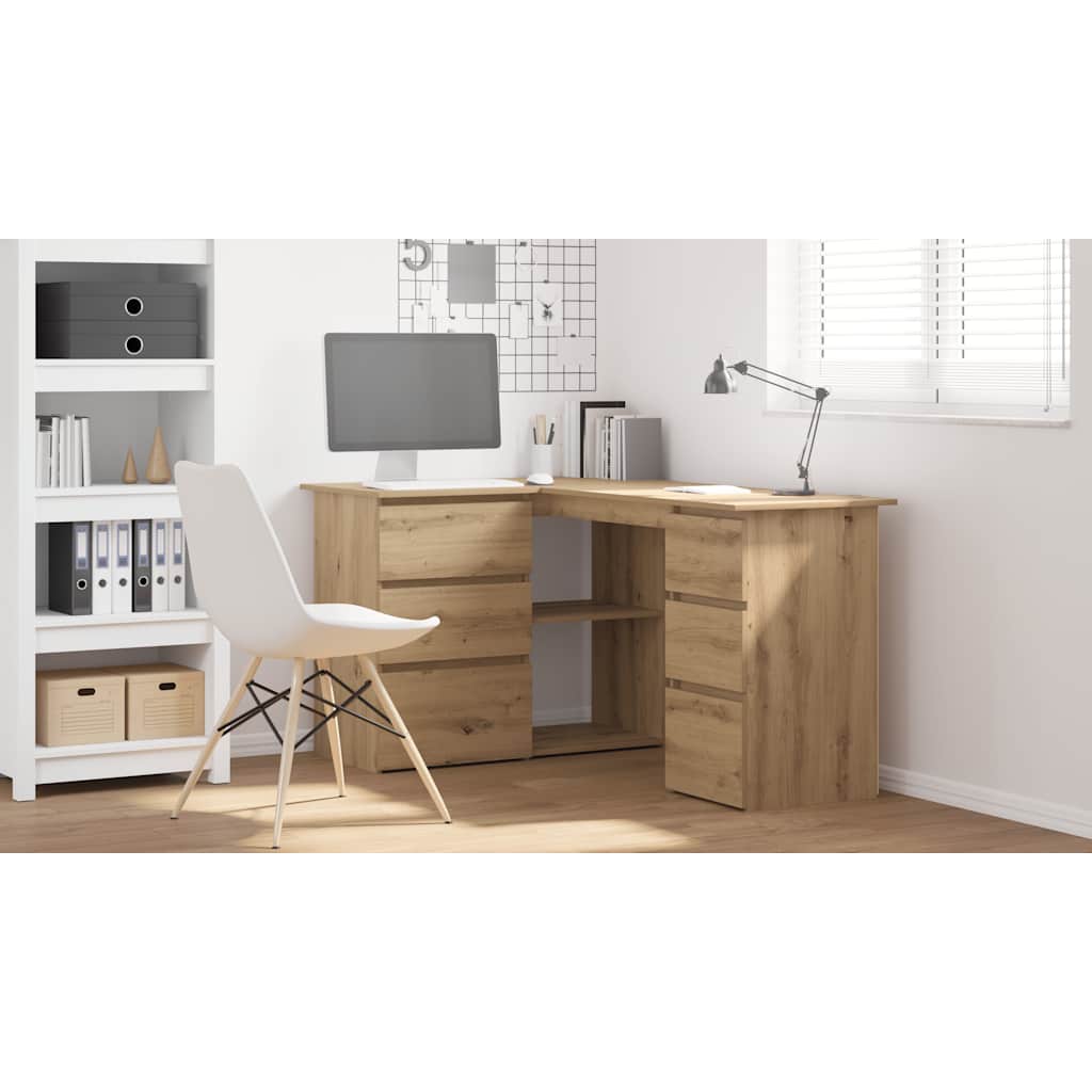 Hjørnepult artisan eik 145x100x76 cm konstruert tre vidaXL