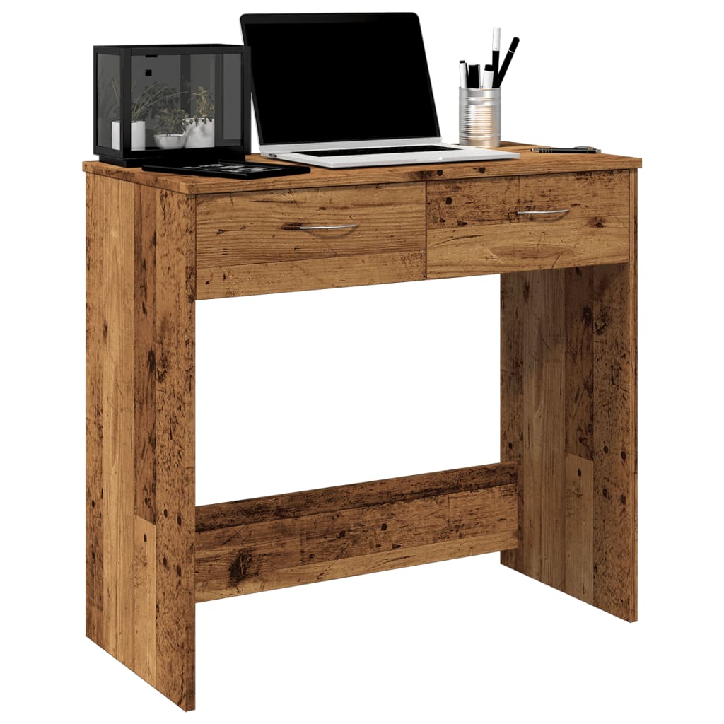 Skrivebord gammelt tre 80x40x75 cm konstruert tre