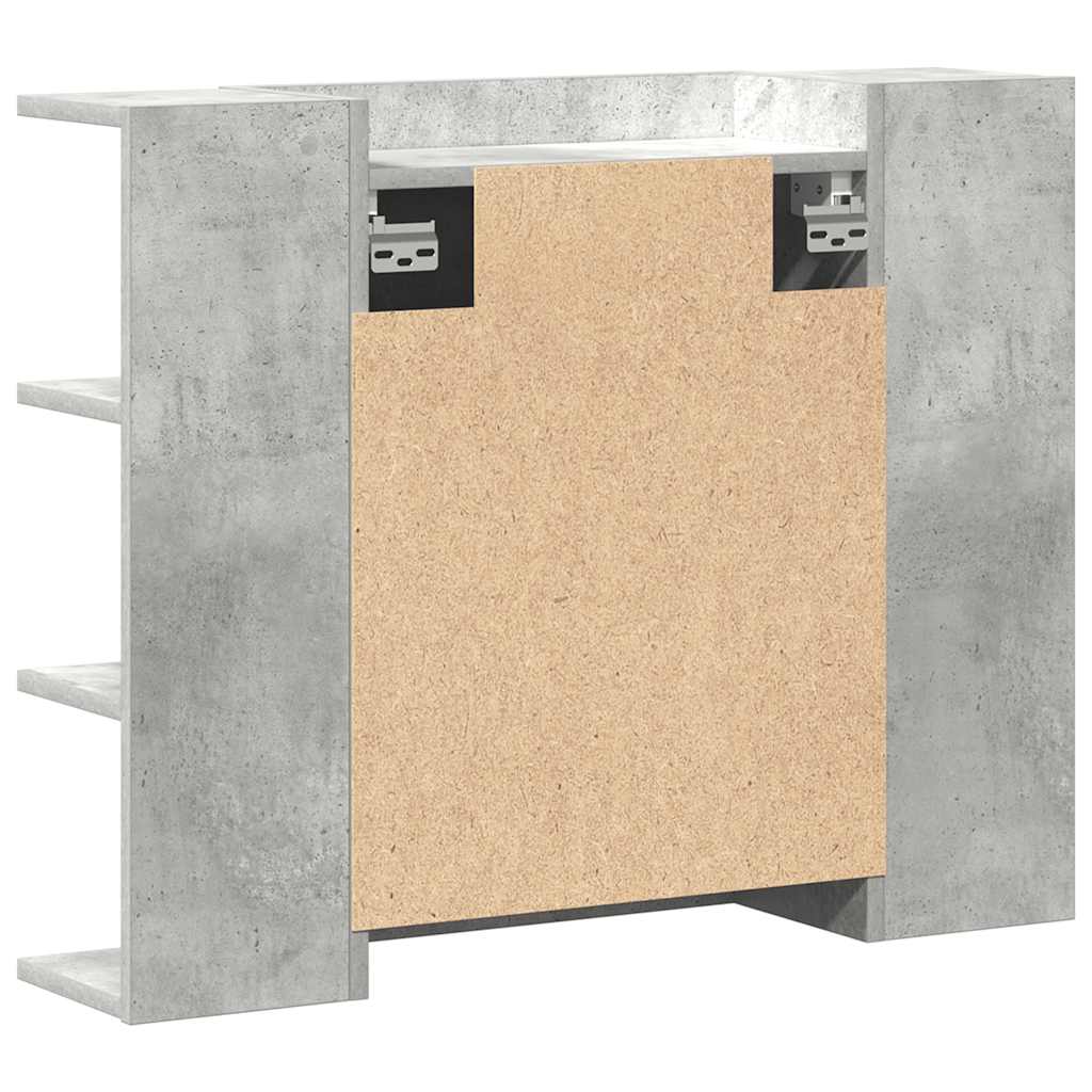 Speilskap til baderom betonggrå 80x20,5x64 cm sponplate