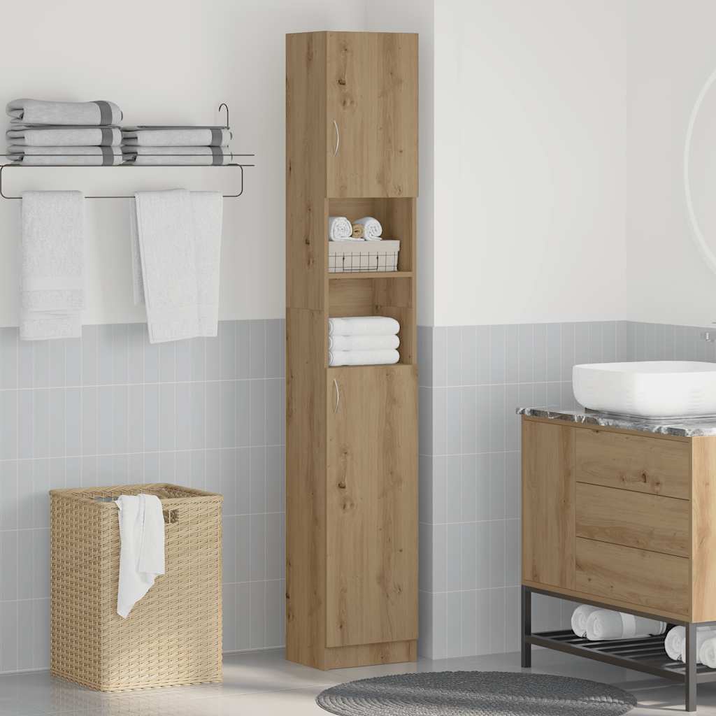 Baderomsskap håndverkseik 32x25,5x190 cm konstruert tre