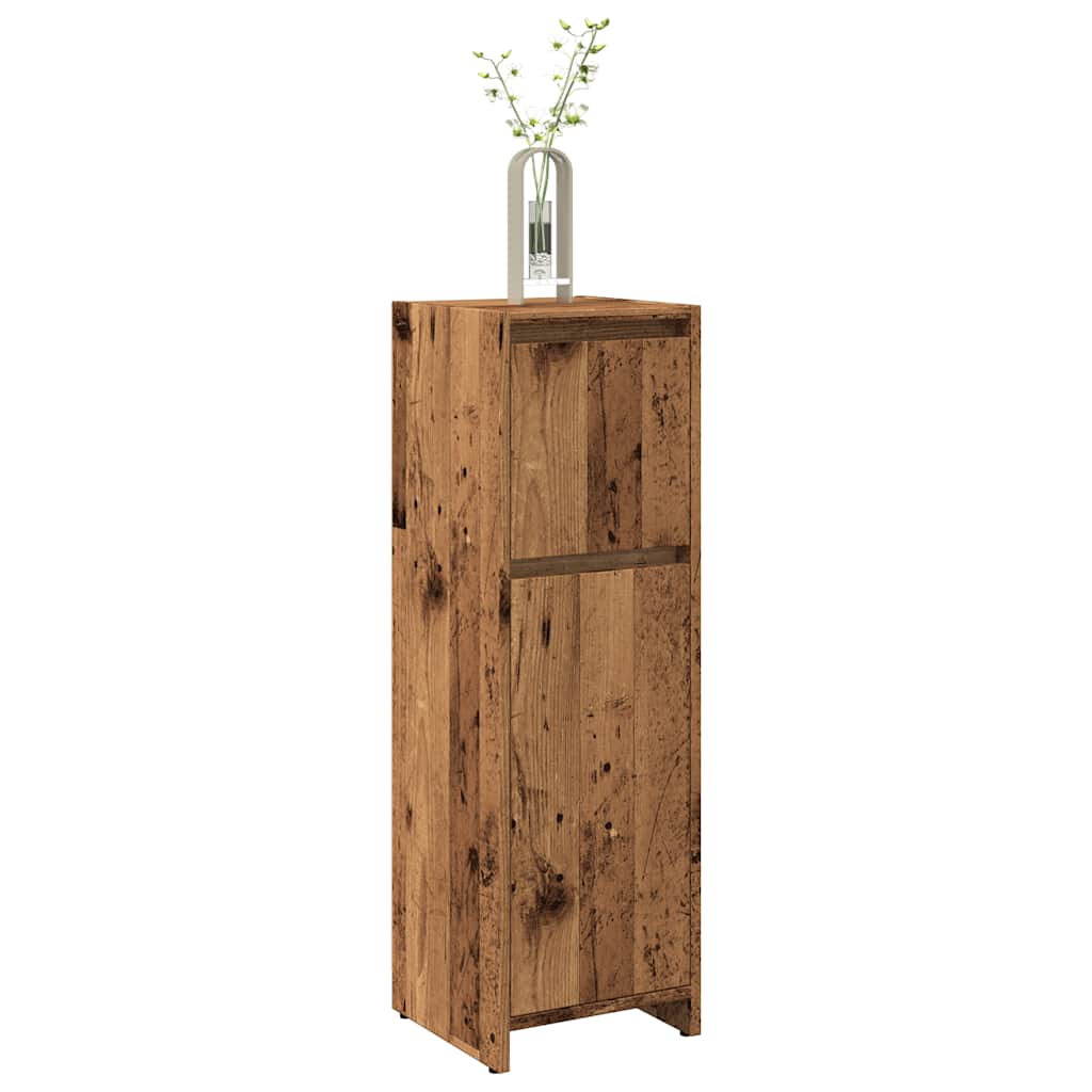 Baderomsskap gammelt tre 30x30x95 cm konstruert tre