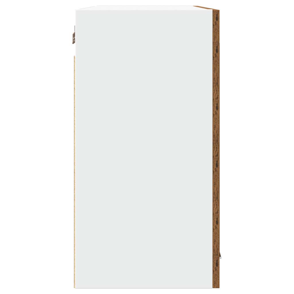 Vegghengt glasskap "Lyon" gammelt tre 80x31x60 cm