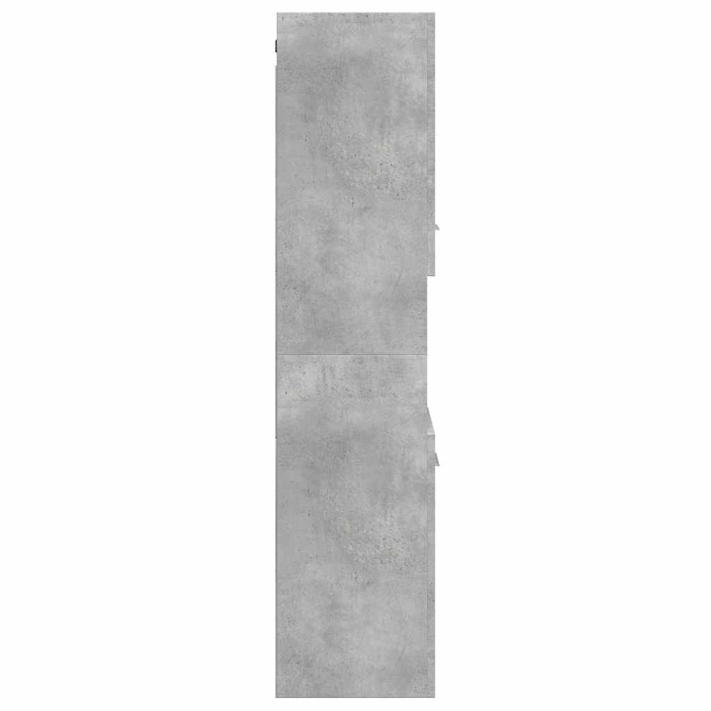 Hengende baderomsskap betonggrå 30x30x130 cm konstruert tre