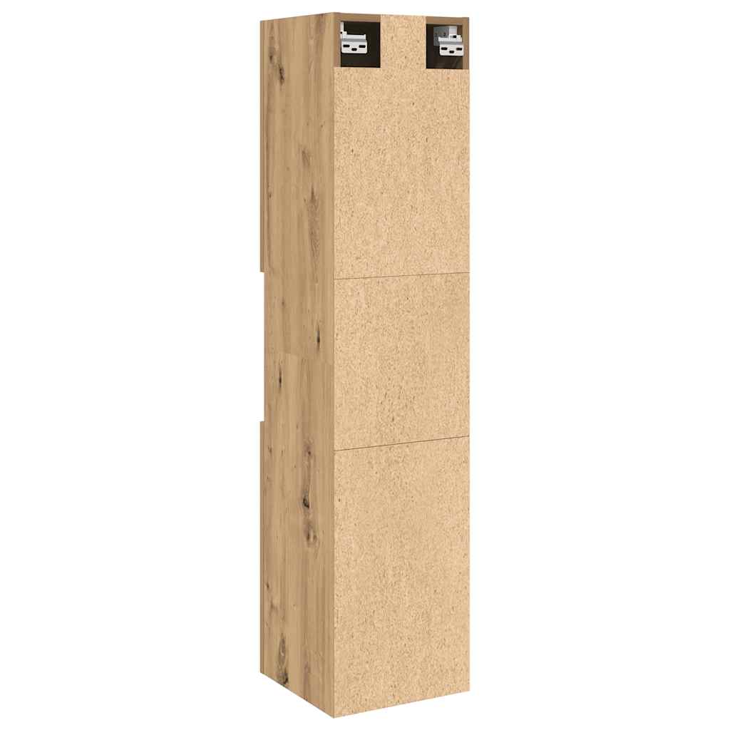 Hengende baderomsskap artisan eik 30x30x130 cm konstruert tre