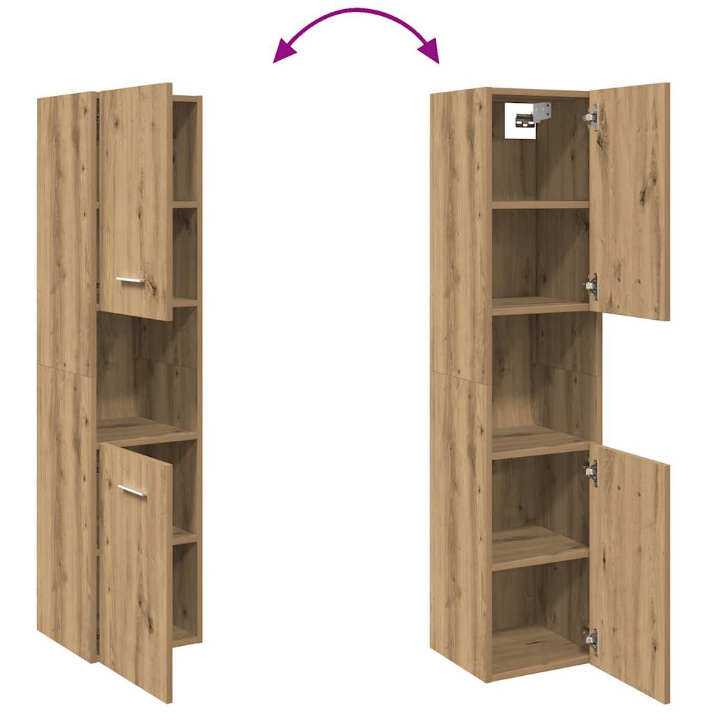 Hengende baderomsskap artisan eik 30x30x130 cm konstruert tre