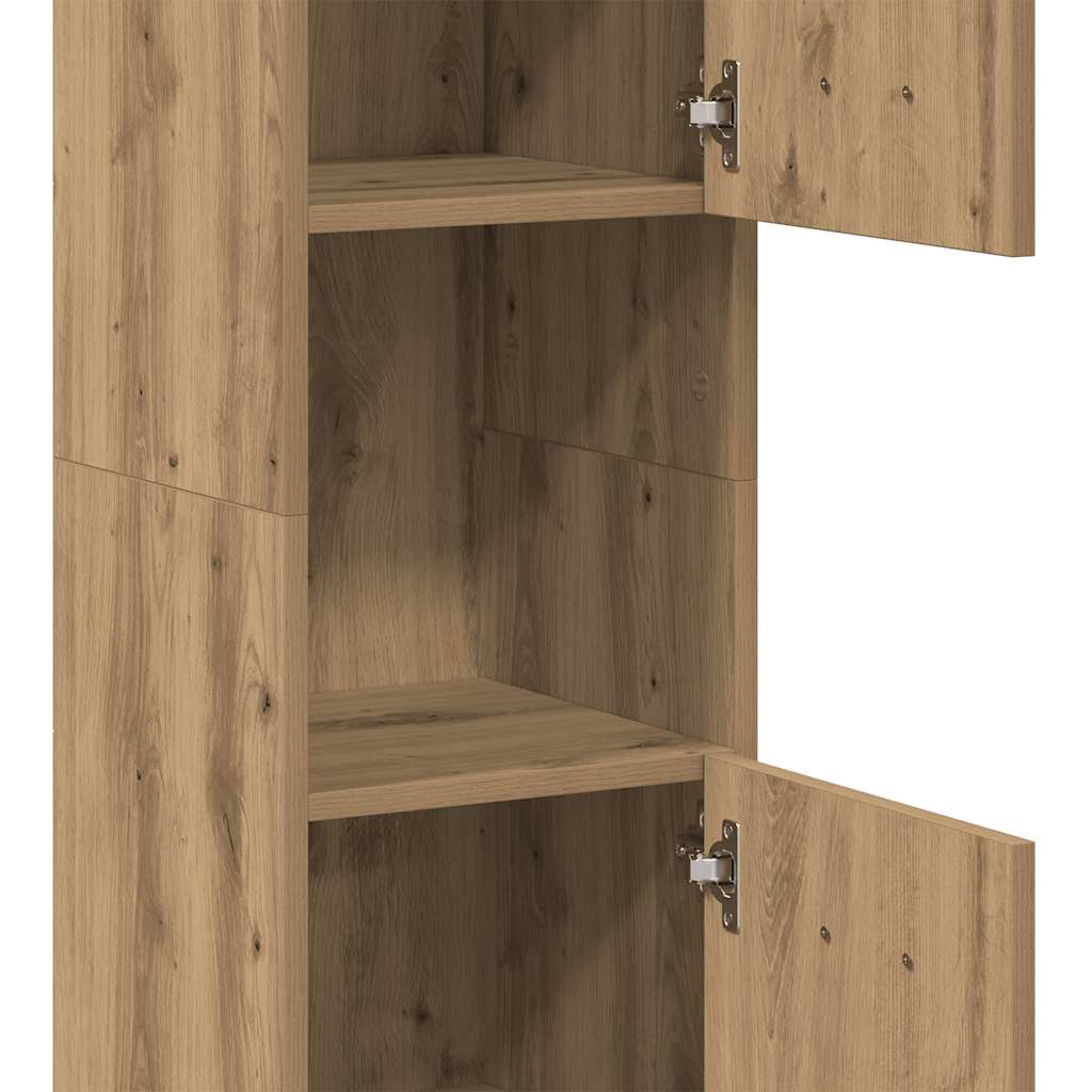 Hengende baderomsskap artisan eik 30x30x130 cm konstruert tre