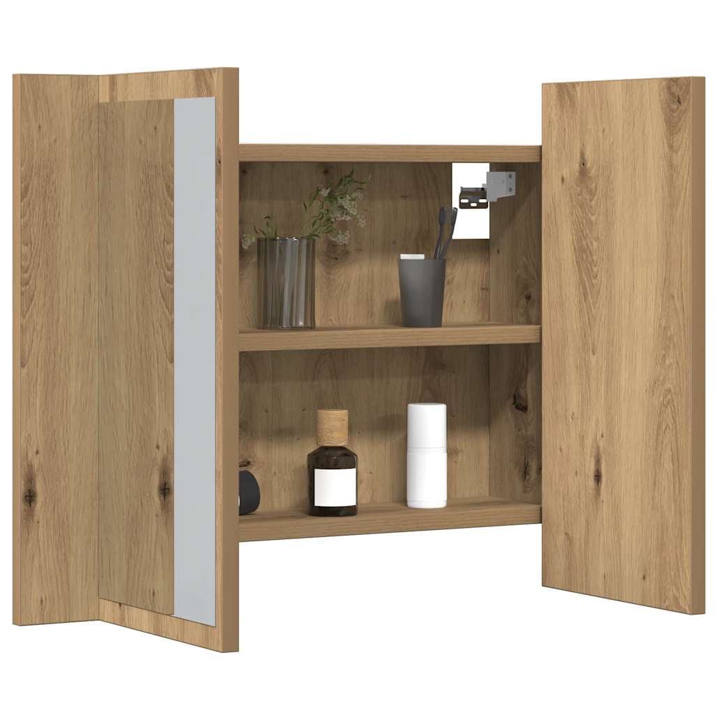 Speilskap med LED artisan eik 60x12x45 cm konstruert tre