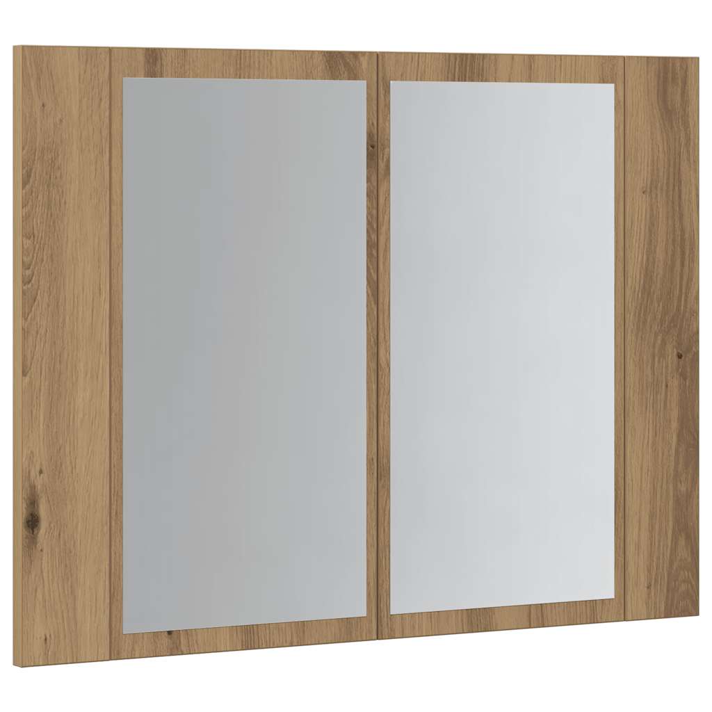 Speilskap med LED artisan eik 60x12x45 cm konstruert tre