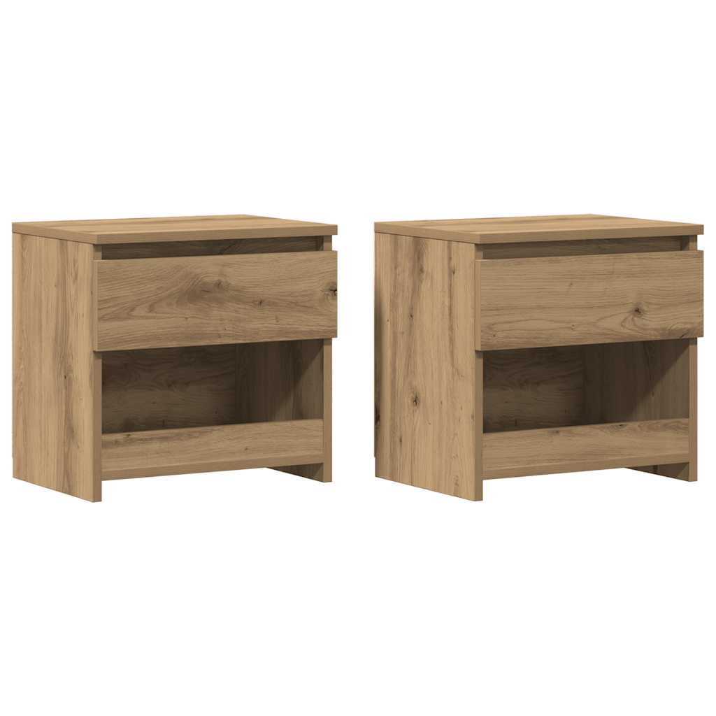 Nattbord 2 stk artisan eik 40x30x39 cm konstruert tre