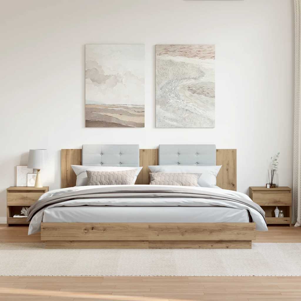 Nattbord 2 stk artisan eik 40x30x39 cm konstruert tre