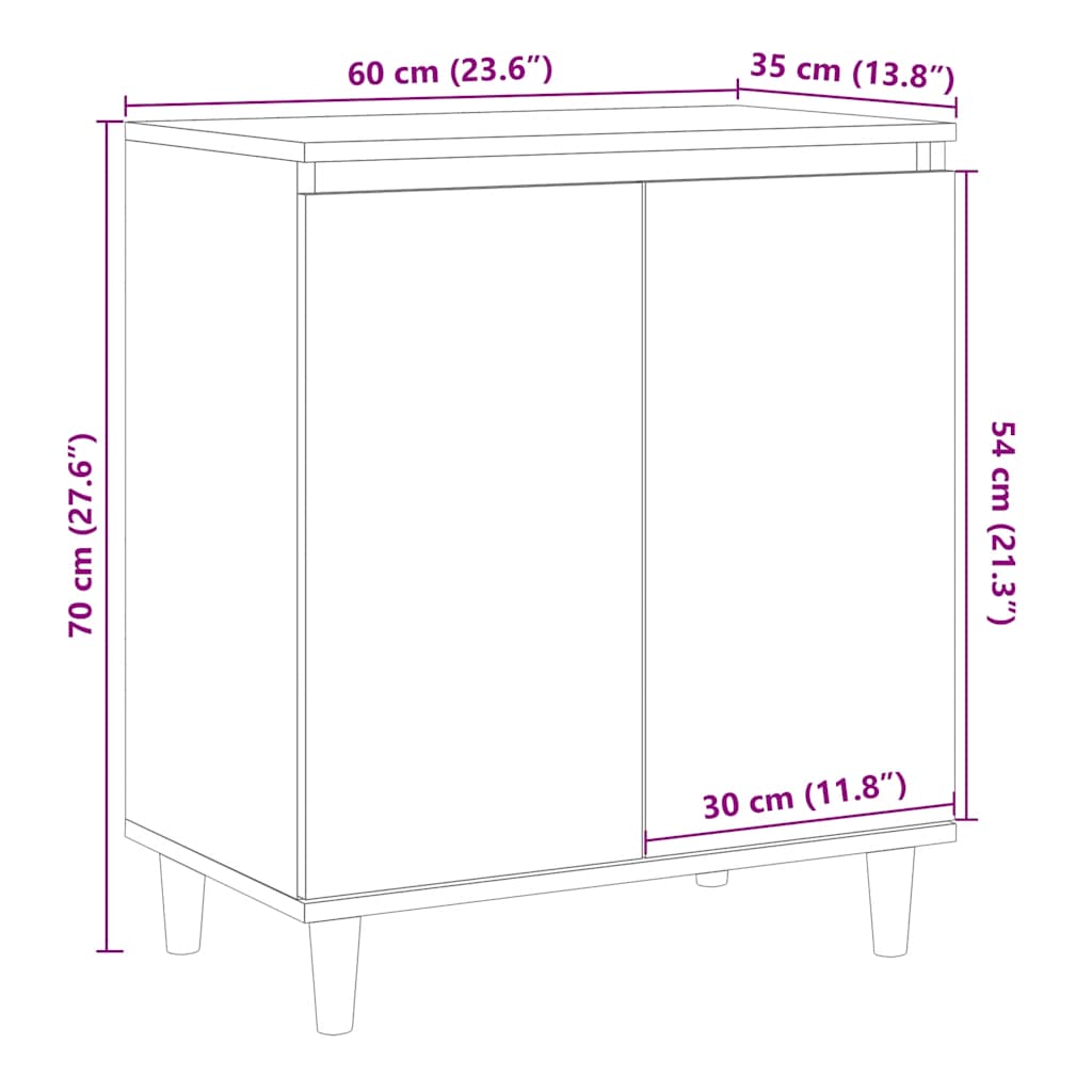 Skjenk artisan eik 60x35x70 cm konstruert tre