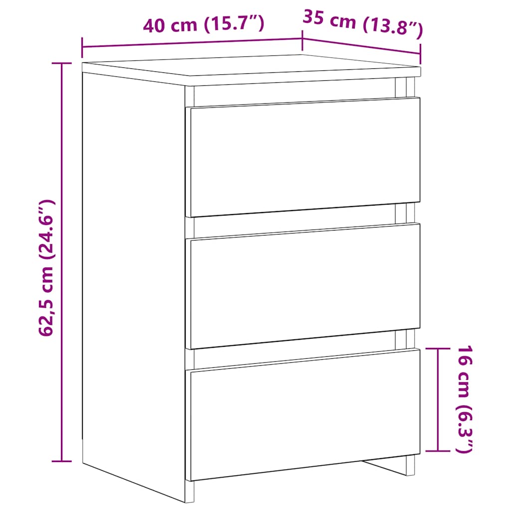 Nattbord 2 stk gammelt tre 40x35x62,5 cm konstruert tre