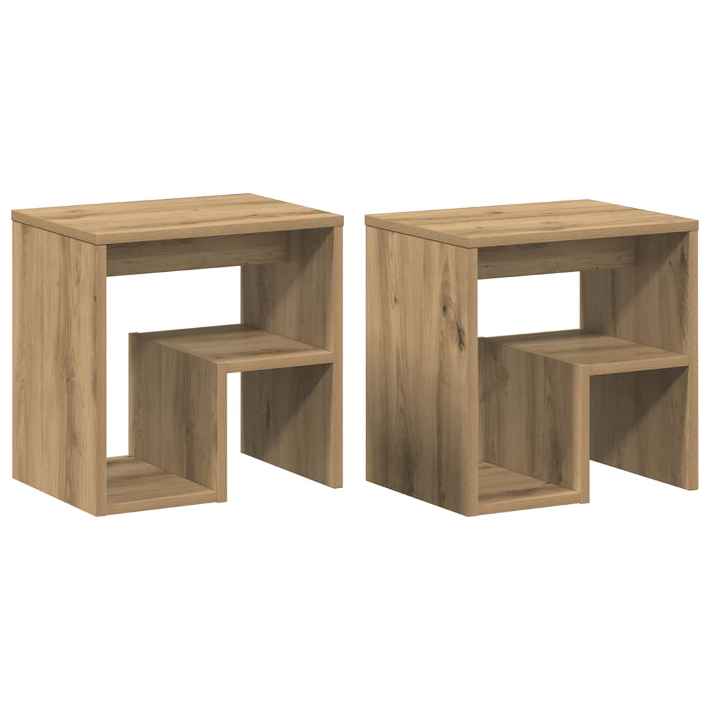 Nattbord 2 stk artisan eik 40x30x40 cm konstruert tre