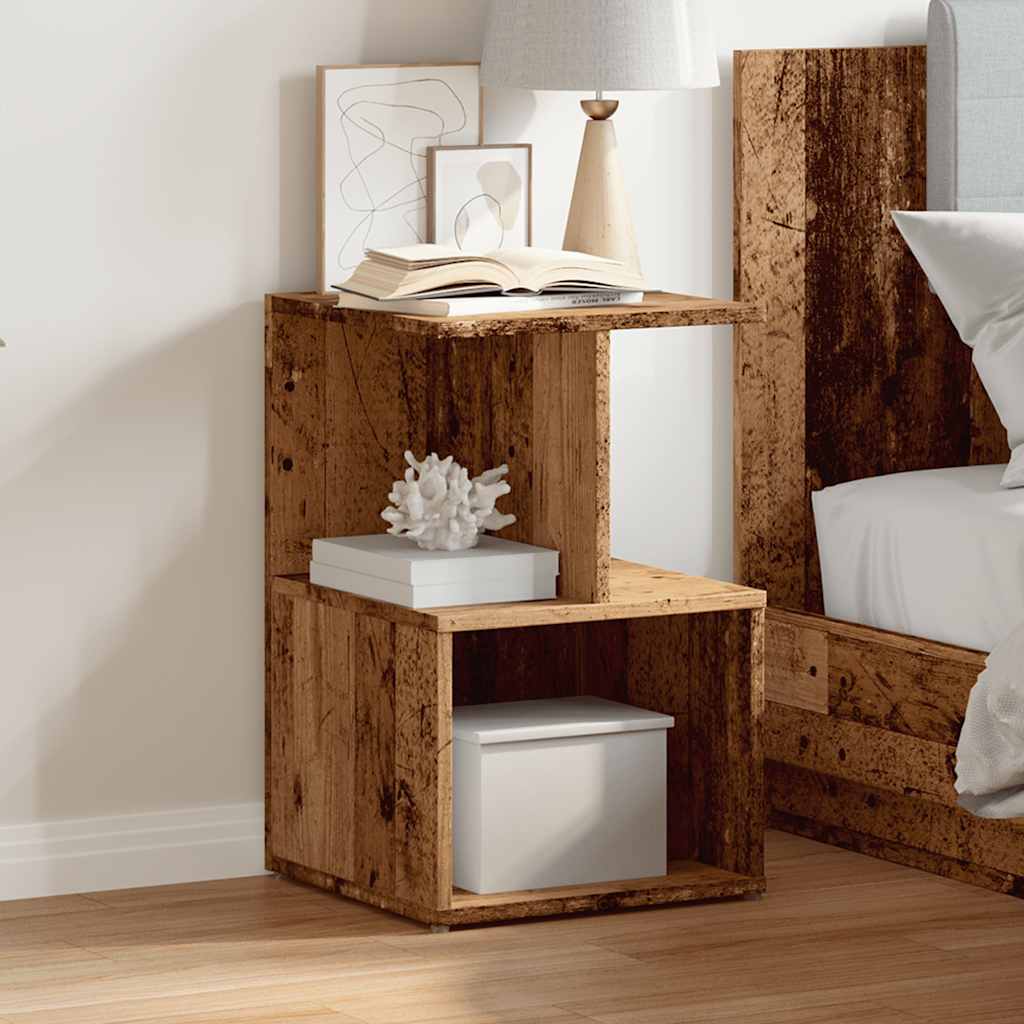 Nattbord gammelt tre 35x35x55 cm konstruert tre