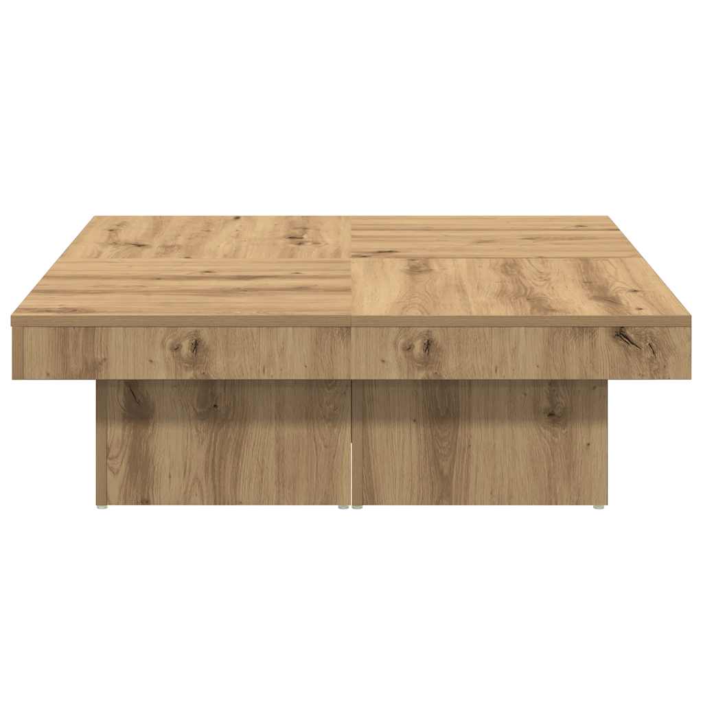 Salongbord artisan eik 90x90x28 cm konstruert tre