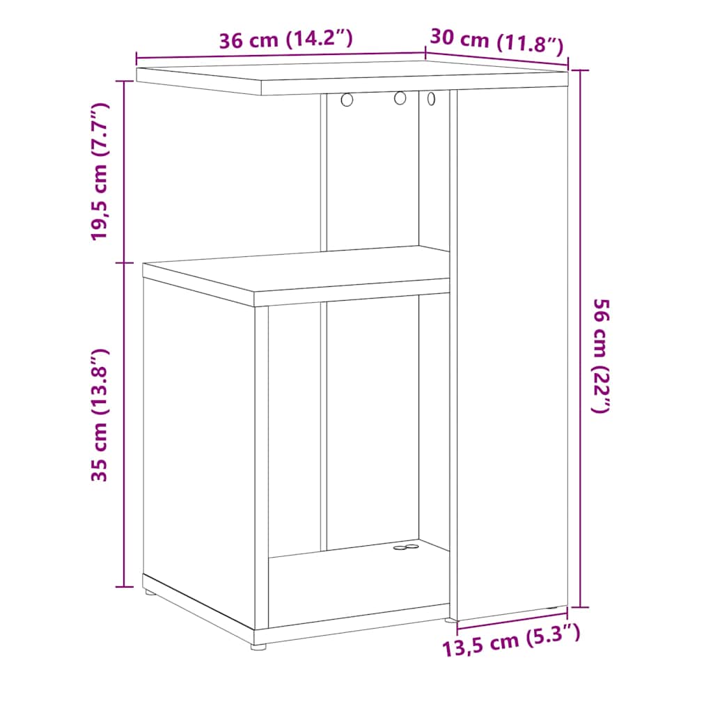Sidebord gammelt tre 36x30x56 cm konstruert tre vidaXL