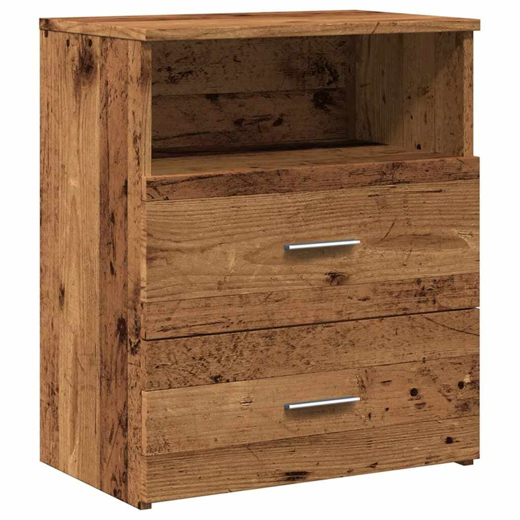 Nattbord 2 stk gammelt tre 50x32x60 cm konstruert tre