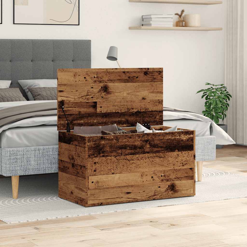 Oppbevaringskiste gammelt tre 84x42x46 cm konstruert tre